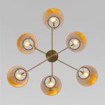 Потолочная люстра с тканевыми абажурами 60173/6 латунь Eurosvet