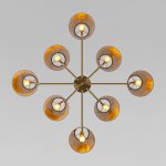 Потолочная люстра с тканевыми абажурами 60173/8 латунь Eurosvet