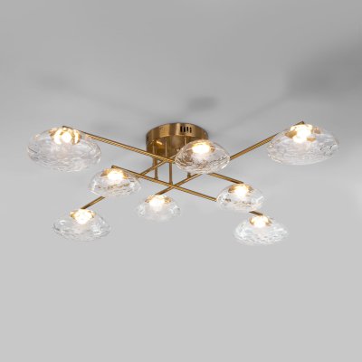 Потолочный светодиодный светильник с прозрачными стеклянными плафонами 50389 LED латунь Eurosvet Потолочный светодиодный светильник с прозрачными стеклянными плафонами 50389 LED латунь Eurosvet