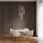 Подвесной светодиодный светильник с металлическими плафонами 90352/6 золото/хром