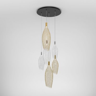 Подвесной светодиодный светильник с металлическими плафонами 90352/6 золото/хром Подвесной светодиодный светильник с металлическими плафонами 90352/6 золото/хром