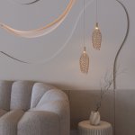 Подвесной светодиодный светильник с металлическим плафоном 90380/1 золото