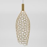 Подвесной светодиодный светильник с металлическим плафоном 90380/1 золото