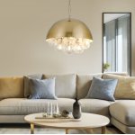 Подвесной светильник со стеклянными плафонами 30177 латунь Eurosvet