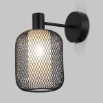 Настенный светильник с металлическим абажуром и стеклянным плафоном 30191/1 черный Eurosvet