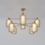 Потолочный светильник металлическим абажуром и стеклянным плафоном 30192/8 золото Eurosvet