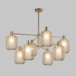 Потолочный светильник металлическим абажуром и стеклянным плафоном 30192/8 золото Eurosvet