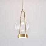 Подвесной светодиодный светильник со стеклянным плафоном 50267/1 LED латунь Eurosvet