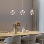 Подвесной светодиодный светильник со стеклянным плафоном 50267/1 LED латунь Eurosvet