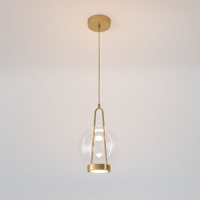 Подвесной светодиодный светильник со стеклянным плафоном 50267/1 LED латунь Eurosvet