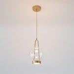 Подвесной светодиодный светильник со стеклянным плафоном 50267/1 LED латунь Eurosvet