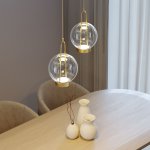 Подвесной светодиодный светильник со стеклянным плафоном 50267/1 LED латунь Eurosvet