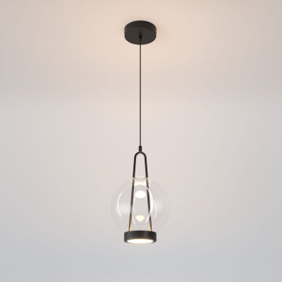 Подвесной светодиодный светильник со стеклянным плафоном 50267/1 LED черный Eurosvet