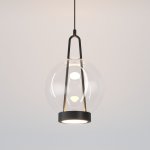 Подвесной светодиодный светильник со стеклянным плафоном 50267/1 LED черный Eurosvet