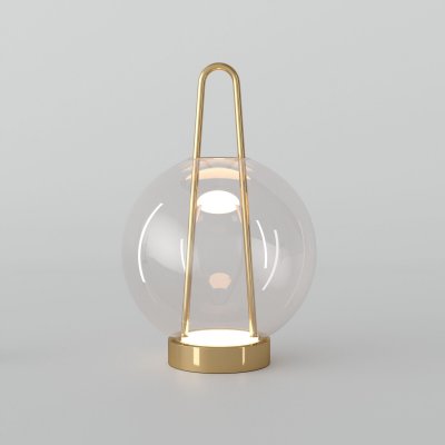 Настольный светодиодный светильник со стеклянным плафоном 80507/1 латунь Eurosvet