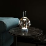 Настольный светодиодный светильник со стеклянным плафоном 80507/1 синий Eurosvet