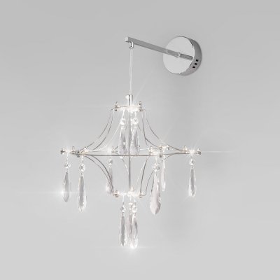 Настенный светодиодный светильник с фигурным хрусталем 442/1 хром Настенный светодиодный светильник с фигурным хрусталем 442/1 хром