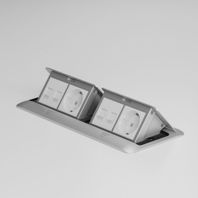 Выдвижной блок (Лючок) на 8 модулей (серебряный) Werkel W8078065 Выдвижной блок (Лючок) на 8 модулей (серебряный) Werkel W8078065