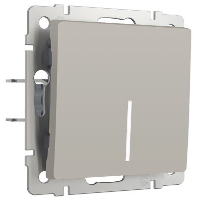 Выключатель одноклавишный проходной с подсветкой (дымчатый) Werkel W1212104