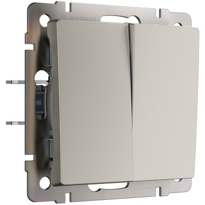 Выключатель двухклавишный проходной (дымчатый) Werkel W1222004