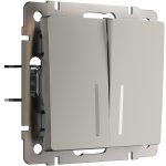 Выключатель двухклавишный проходной с подсветкой (дымчатый) Werkel W1222104