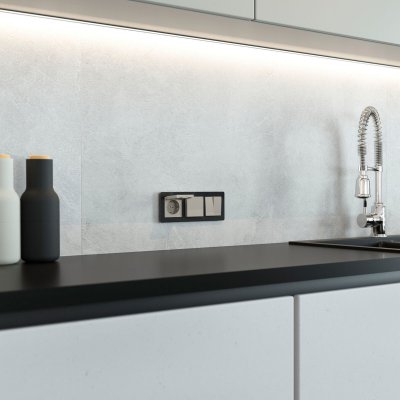 Перекрестный выключатель двухклавишный (дымчатый) Werkel W1223004