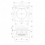 Розетка влагозащ. с зазем. с защит. крышкой и шторками (дымчатый) Werkel W1271204