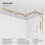 Brass Line  Декоративная накладка для шинопровода 20см латунь 85232/00 Elektrostandard
