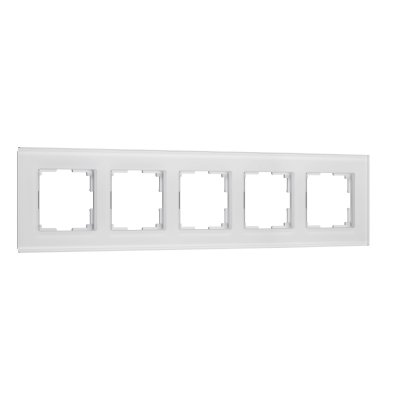 Рамка на 5 постов Senso (белый, стекло soft-touch) Werkel W0053101