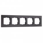 Рамка на 5 постов Senso (черный, стекло soft-touch) Werkel W0053108