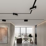 Basic System Алюминиевый профиль для монтажа в натяжной потолок однофазного шинопровода черный 2м 85234/00