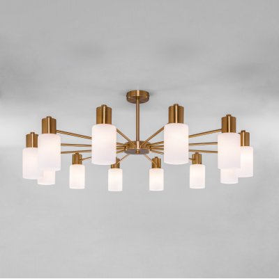 Умная потолочная люстра со стеклянными плафонами 70160/12 латунь