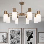 Умная потолочная люстра со стеклянными плафонами 70160/12 латунь