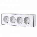 Розетка четверная с заземлением и шторками Gallant белая W5072210