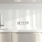 Розетка четверная с заземлением и шторками Gallant белая W5072210