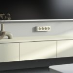 Розетка четверная с заземлением и шторками Gallant слоновая кость W5072204