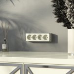 Розетка четверная с заземлением и шторками Gallant слоновая кость W5072204