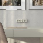 Розетка четверная с заземлением и шторками Gallant слоновая кость W5072204