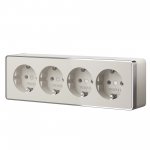 Розетка четверная с заземлением и шторками Gallant слоновая кость W5072204