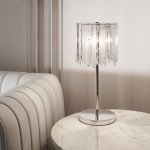 Настольный светильник с хрусталем 108011 хром