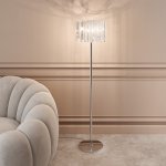 Напольный светильник с хрусталем 109011 хром