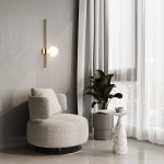 Настенный светильник с матовым плафоном 503052 латунь