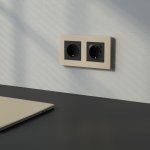 W0022911/ Рамка на 2 поста Slab (шампань софт) W0022911