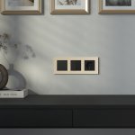 W0032911/ Рамка на 3 поста Slab (шампань софт) W0032911