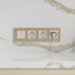 W0042911/ Рамка на 4 поста Slab (шампань софт) W0042911