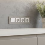 W0042917/ Рамка на 4 поста Slab (дымчатый софт) W0042917