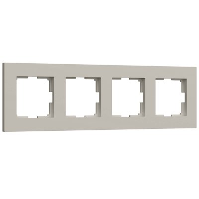 W0042917/ Рамка на 4 поста Slab (дымчатый софт) W0042917