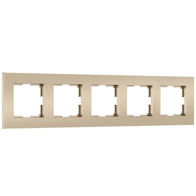 W0052911/ Рамка на 5 постов Slab (шампань софт) W0052911