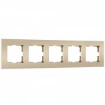 W0052911/ Рамка на 5 постов Slab (шампань софт) W0052911