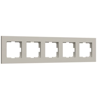 W0052917/ Рамка на 5 постов Slab (дымчатый софт) W0052917